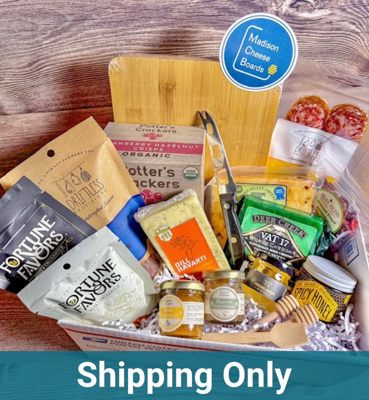 Wisconsin Cheese Board Gift Box [Shipping Only]