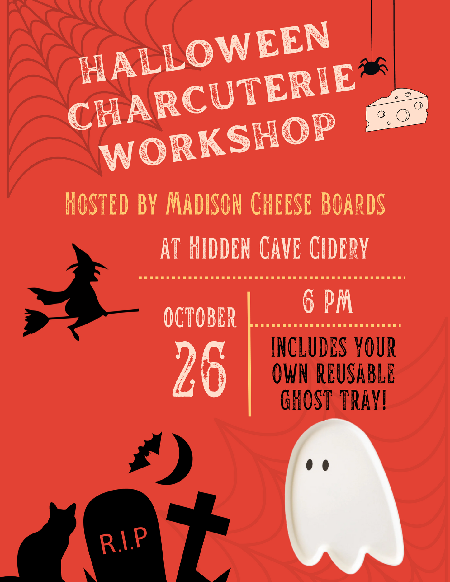 Halloween Charcuterie Workshop: October 26 @ Hidden Cave Cidery 6pm